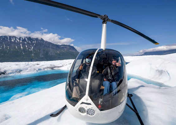 Canada Alberta Walking On Athabasca Glacier Slider Alaska Helicopter